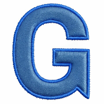 A beautifully crafted blue embroidery design of the letter