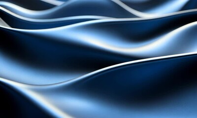 Poster - Elegant flowing blue abstract background with soft waves animation