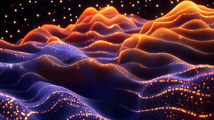 Poster - Computer generated image of a wave with abstract tulip design in a celestial environment
