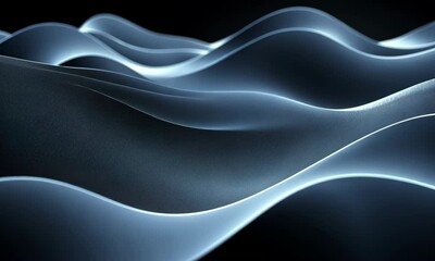 Poster - Abstract Deep Blue Wavy Pattern Animation, Smooth Flowing Movement