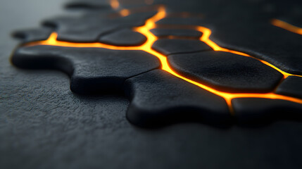 Poster - Close up of black surface with fire and tulip flower conceptual representation
