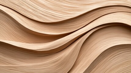 Poster - elegant flowing textures of beige paper sheets creating a soft and natural background for art and de