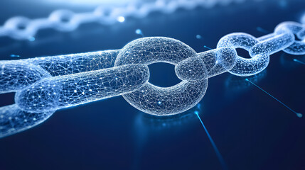 Poster - Chain link with a single link emphasizing connection and strength in a conceptual representation