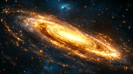 Wall Mural - a spiral galaxy with a bright yellow center