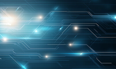 Poster - Digital background featuring abstract lines and glowing elements, representing technology and connectivity. Ideal for themes of innovation and digital security
