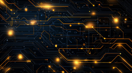 Aufkleber - Abstract blue circuit board background with glowing lines and nodes, representing technology and innovation. design evokes sense of connectivity and modernity