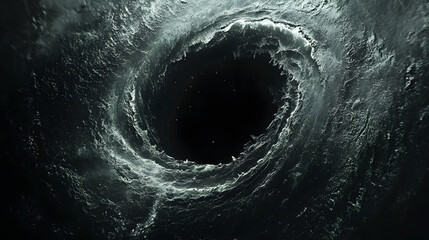 Poster - Surreal depiction of a black hole in the ocean with cosmic elements and a dreamlike atmosphere