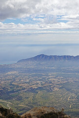 Wall Mural - The panorama opening from the pick Puig Camapan in the direction of Benidorm and sea, Spain 