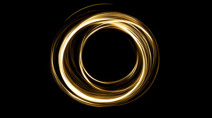 Poster - Gold light painting on black background artistic abstract image with depth and mystery