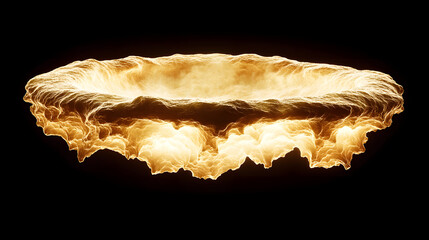 Poster - Fire ring on a black background with an abstract artistic design and creative elements