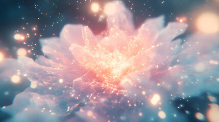 Poster - Close up of a flower with a blurred background showcasing delicate petals and natural beauty in a soft lighting environment
