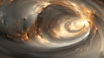 Poster - Abstract spiral pattern in orange and yellow hues creating a dreamlike visual effect
