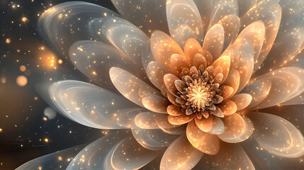 Poster - Artistic abstract image of a flower illuminated by lights in a dreamlike background