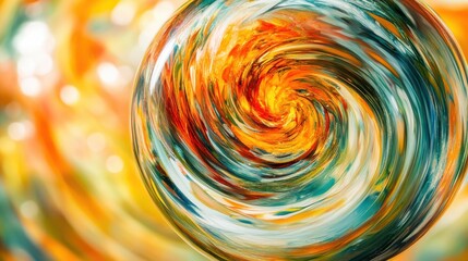 Poster - Vibrant Swirling Abstract Design with Colorful Patterns and Dynamic Movement in Art