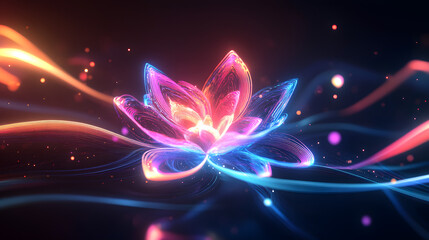 Poster - Close-up of a flower illuminated by bright light with a soft dreamy background