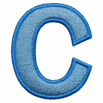 A beautifully crafted blue embroidery design of the letter