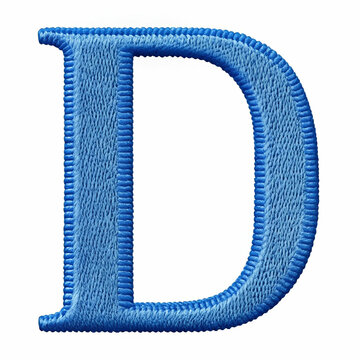 A beautifully crafted blue embroidery design of the letter