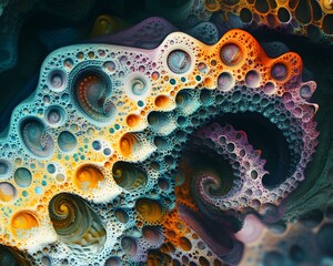 Poster - A vibrant and intricate abstract design featuring swirling patterns and colorful textures, perfect for graphic design projects and creative backgrounds.