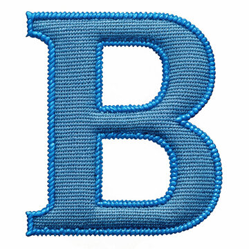 A beautifully crafted blue embroidery design of the letter
