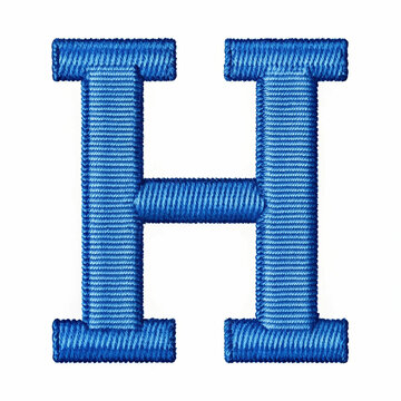 A beautifully crafted blue embroidery design of the letter