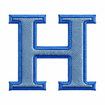 A beautifully crafted blue embroidery design of the letter