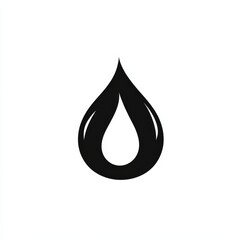 Poster - Abstract Black Drop with White Reflection on Isolated Background - Simple and Clean Design