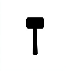 Poster - Black Hammer Silhouette on White Background: Minimalist Tool Illustration for Carpentry and Construction