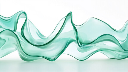 Poster - Fluid green glass sculpture showcasing elegance and movement in contemporary art