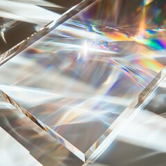 Aufkleber - Crystal Prism Reflections: A Symphony of Light and Color on Glass, Creating a Captivating Abstract Display.
