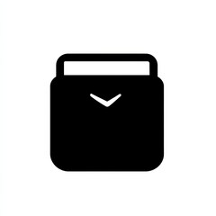 Poster - Download Icon: Simple Black Rounded Box with a White Downward Arrow, Minimalist Design