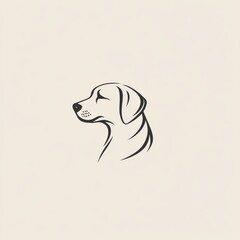 Poster - Elegant Canine: Minimalist Dog Head Illustration in Black and White for Branding and Design.
