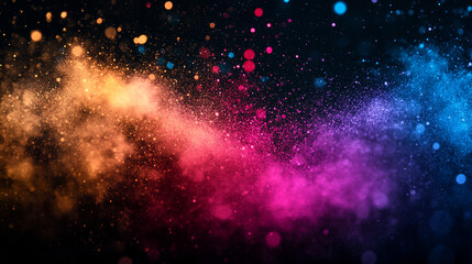 Poster - Colorful explosion of lights and particles creating a vibrant background for digital art
