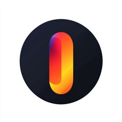 Leinwandbilder - Gradient Capsule in Dark Circle: Modern Abstract Design with Vibrant Color Transitions 