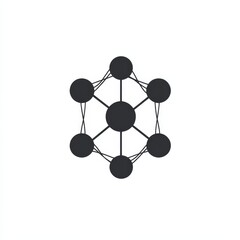 Leinwandbilder - Networked Connection: Abstract Illustration of Interlinked Nodes and Lines on a Clean White Background