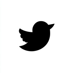 Aufkleber - Simple Black Silhouette of a Bird on a White Background, Minimalist Design for Various Graphic Purposes.