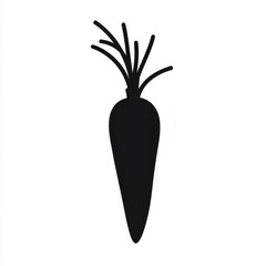 Poster - Simple Carrot Silhouette: A Clean and Minimalist Graphic Vegetable Illustration