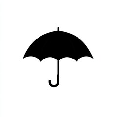 Poster - Simple Black Umbrella Illustration on a White Background, Protection Against Rain, Shield from the Elements