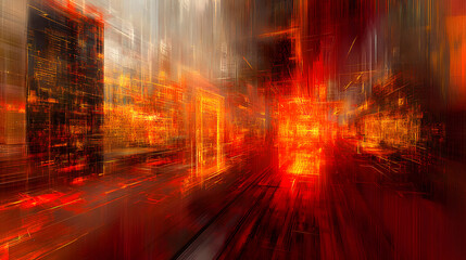 Poster - Geometric abstract view of a city skyline with buildings and urban landscape in the foreground