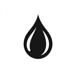 Aufkleber - Sleek and Minimalist: A Black Water Droplet Icon with a Modern Design on a Clean White Background