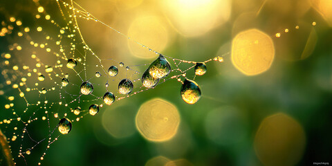 Wall Mural - Dewdrop Spiderweb

