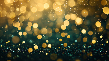 Poster - Golden bokeh lights create a magical atmosphere during the evening celebration