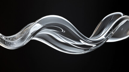 Poster - Intricate glass swirl against a dark background showcasing elegance and movement