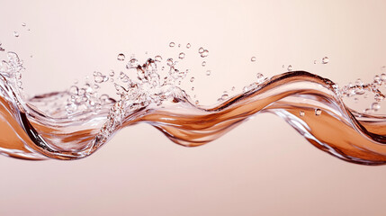 Poster - Fluid movement of water creating dynamic splashes and ripples against a soft background
