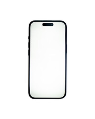 smartphone empty screen mockup isolated on transparent background
