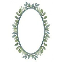 Poster - Oval Frame with Lush Eucalyptus Foliage for Elegant Design and Decoration