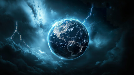 Wall Mural - earth in dark space