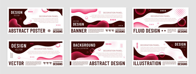 Aufkleber - Wave background. Liquid shape banner, abstract gradient fluid graphic for tech, business web design, header post or social media. Website template, brochure. Copy space. Minimal vector design