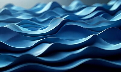Poster - Abstract Blue Waves Background Animation, Suitable for Looping, Motion Graphics