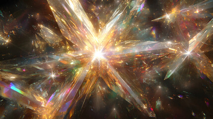 Poster - Colorful explosion of light and stars creating an artistic visual representation of cosmic beauty and vibrant energy