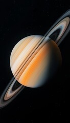 Wall Mural - close up of saturn captivating rings and unique features in the vastness of space